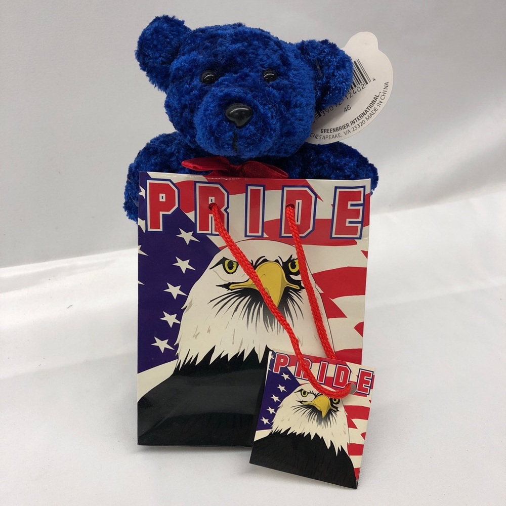 Plush Pals Bear in a Bag Blue 6.5” Plush Stuffed American Bald Eagle Pride